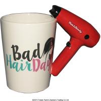  Beauty Shaped Handle Mug with - Bad Hair Day - Decal Hairdryer 