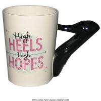  Shaped Handle Mug High Heel Shoe Black 