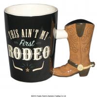  Shaped Handle Mug Cowboy Boot Rodeo 