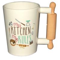  Shaped Handle Mug Kitchen Rolling Pin 