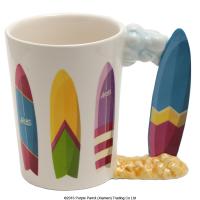  Surfboard Shaped Handle Mug Colourful Blue 
