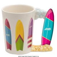  Surfboard Shaped Handle Mug Colourful Pink & Blue 