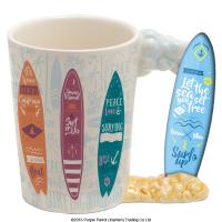  Surfboard Shaped Handle Mug Slogan Let The Sea Set You Free 