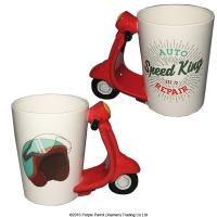  Shaped Handle Mug Scooter Red 