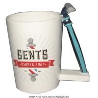  Barber Shop Shaped Handle Mug Razor 