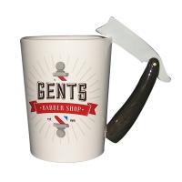  Barber Shop Shaped Handle Mug Cut Throat Razor 