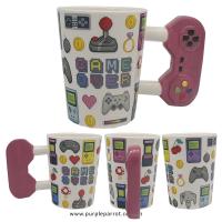  Game Over Shaped Handle Mug Controller Pink A 