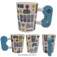  Game Over Shaped Handle Mug Controller Blue A 