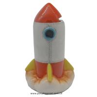  Retro Space Rocket Ceramic Money Box Red 