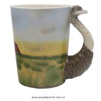  Ceramic Shaped Handle Mug Emu 