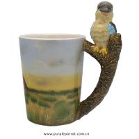  Ceramic Shaped Handle Mug Kookaburra 