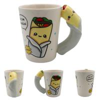  Foodiemals Ceramic Collection Burrito Shaped Handle Mug 
