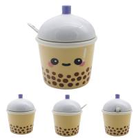  Foodiemals Ceramic Collection Bubble Tea Pot with Lid and Spoon 