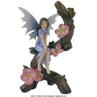  Wish Fairy Child Sat on Tree Trunk Hands in Lap 