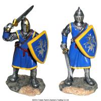  Battling Knights with Swords & Sheilds Blue 