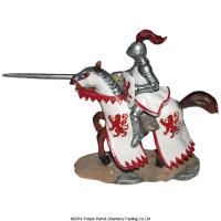  Jousting Knight Charging White & Red 