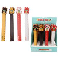  Maneki Neko Lucky Cat Wooden Ruler 