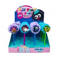  Halloween Pompom Pen With Spinner, 4 Assorted 