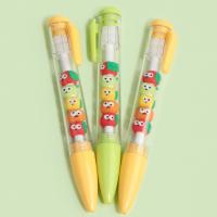  Gel Pen, Clear, 5 Pcs Inside, Fruit Withn Face 
