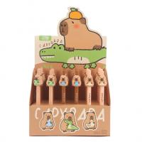  Capybara 0.5Mm Click Gel Pen With Topper - 6 Assorted 