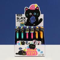  Black Cat Retracable Pen 0.5Mm - 3 Assorted 
