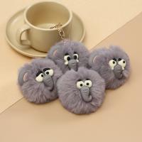  Pom Pom Bag Charm Keychain, Elephant 