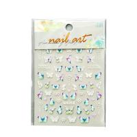  Green / White / Purple Butterfly-Nail Stickers 