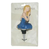  Sexy Lady w Blonde Hair, Blue Dress 