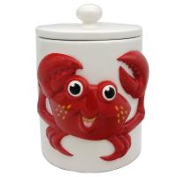 Cartoon Crab Storage Jar Embossed Large 