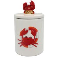  Cartoon Crab on Lid Storage Jar with Decal Small 