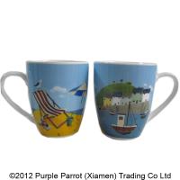  Bone China Picture Mug Jan Pashley Beach & Fishing Village 