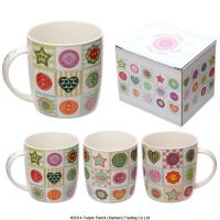  Make Do and Mend Buttons Design Bone China Mug 