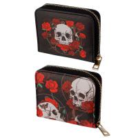  Skulls And Roses Around Small Wallet Purse 