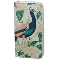  Zip Round Large Wallet Purse - Peacock 