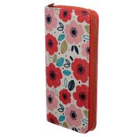  Zip Round Large Wallet Purse - Poppies 