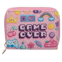  Zip Round Small Wallet Purse - Girly Game Over 