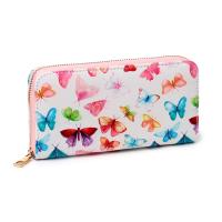  Zip Round Large Wallet Purse - Butterfly 