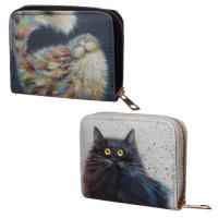  Kim Haskins Cat Zip Around Small Wallet Purse 