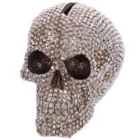  Jewelled Silver Skull Money box 