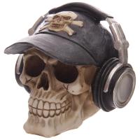  Skull Money Box with Headphones and Skull Baseball Cap 