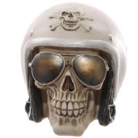  Gruesome Skull with Helmet and Sun Glasses 
