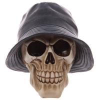  Skull wearing Rain Hat 