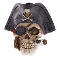 Pirate Skull Decoration with Cigar 