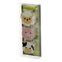  Cow Sheep and Pig 3 Piece Farm Eraser Set 