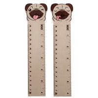  Mopps Pug Shaped Top Wooden Ruler 15cm 