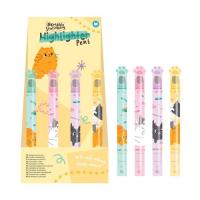  Purple Parrot Highlighters - Beans And Co Wild Highligter With Stamp Wheel Pen 
