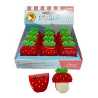  Purple Parrot Foodimals Collection Stationery - Foodiemals Strawberry Eraser In Shaped Holder 