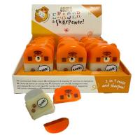  Erasers - With Sharpener - Adoramals - Tiger 