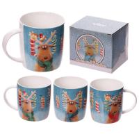  Christmas Reindeer Jan Pashley bone china mug - Licensed 
