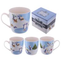  Jan Pashley Christmas Penguin Family bone china mug- Licensed 